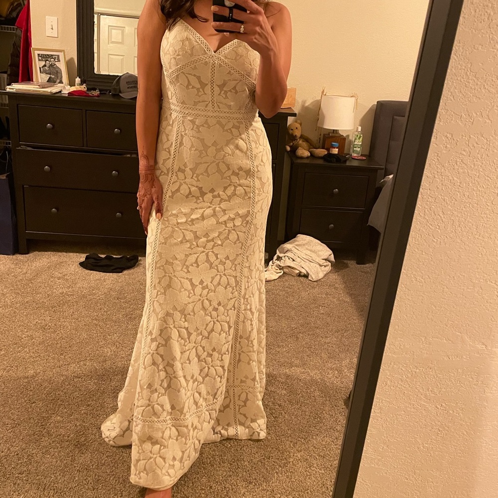 Kite and Butterfly boho minimalist wedding gown